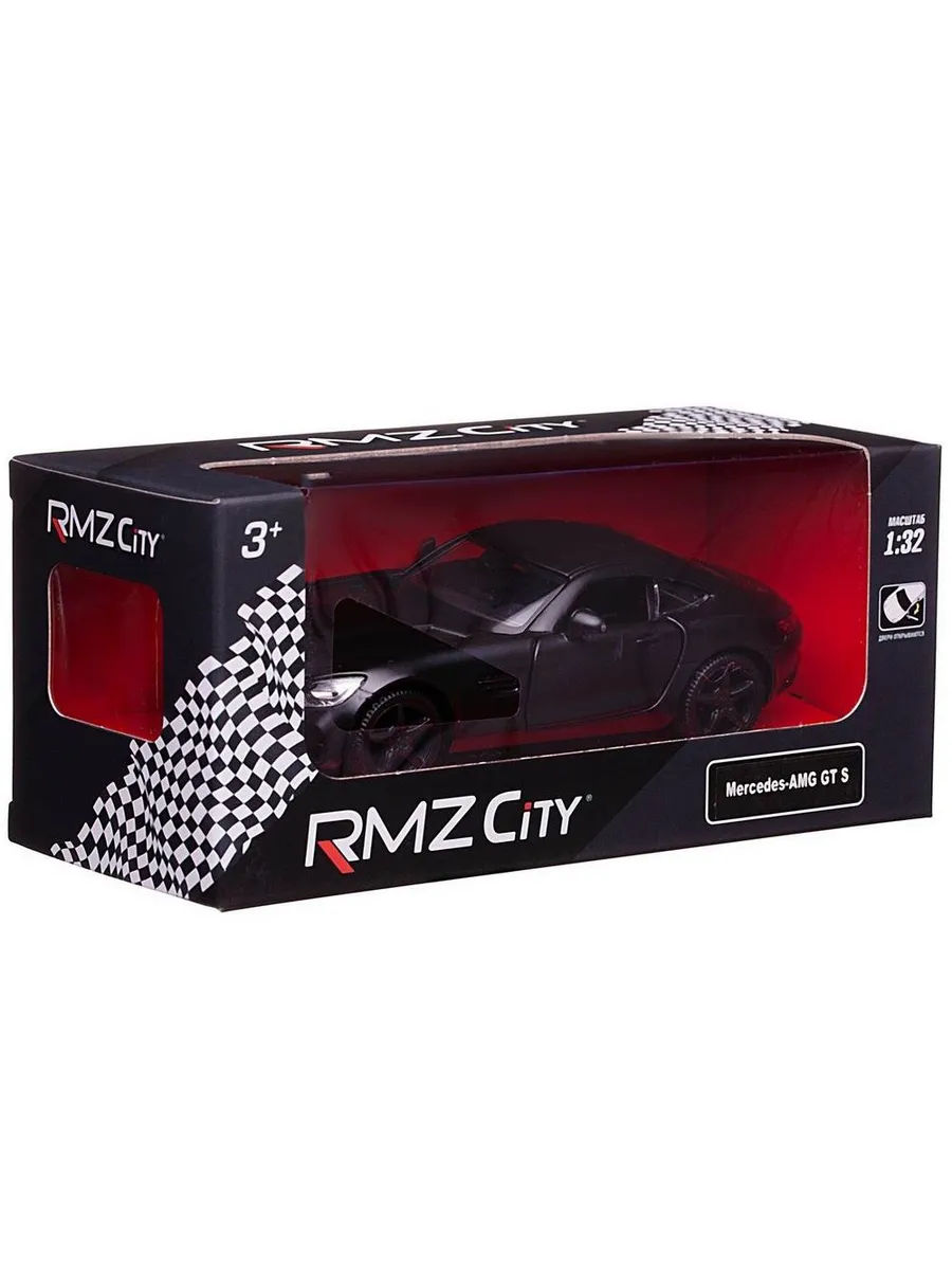 Машина металлическая RMZ City серия1:32 Mercedes-Benz GT S AMG 2018, инерционная, цвет черный матовый