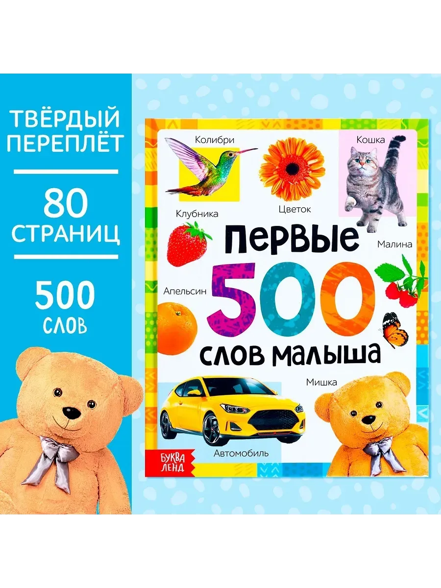 Книга в твёрдом переплёте "Первые 500 слов малыша", 80 стр. 7338844