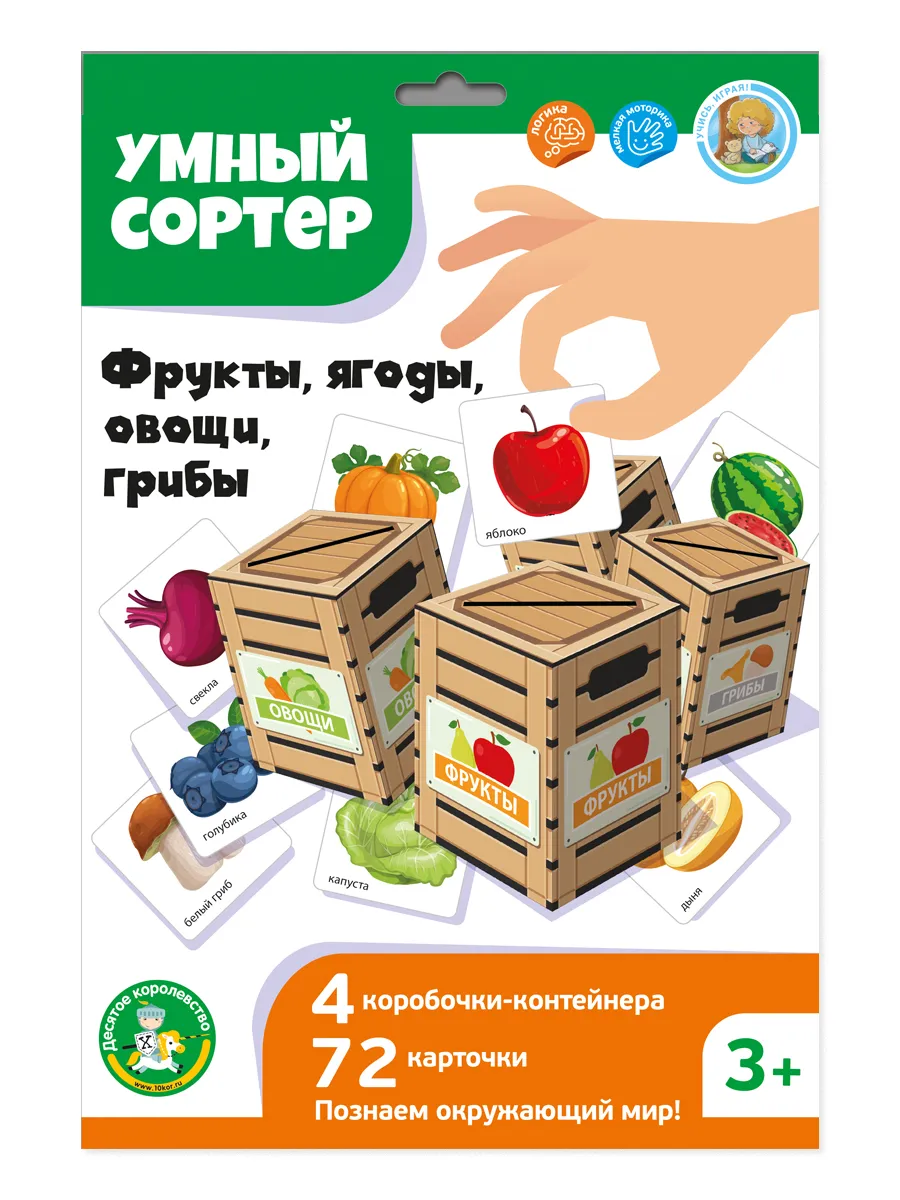 Игра развивающая Умный сортер "Фрукты, ягоды, овощи, грибы"