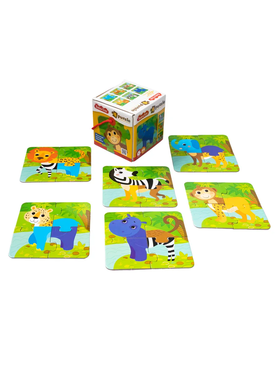 Пазлы "Животные Африки" 24 эл Baby Toys (макси)