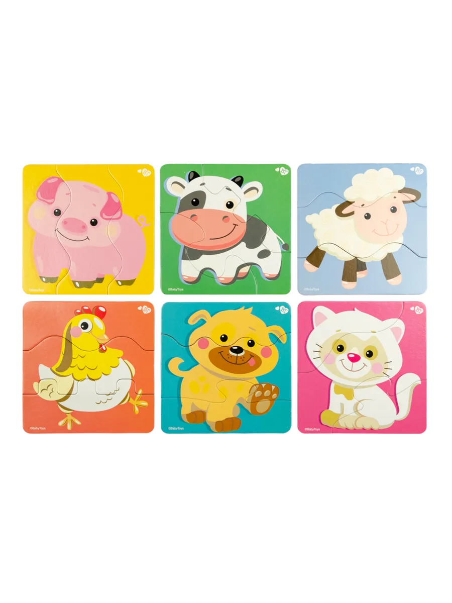 Пазлы ЗИГЗАГ "Домашние животные" 18 эл Baby Toys (макси)