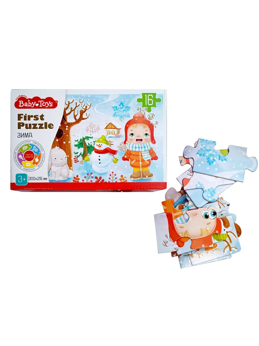 Пазл First Puzzle "Времена года. Зима" 16 эл Baby Toys