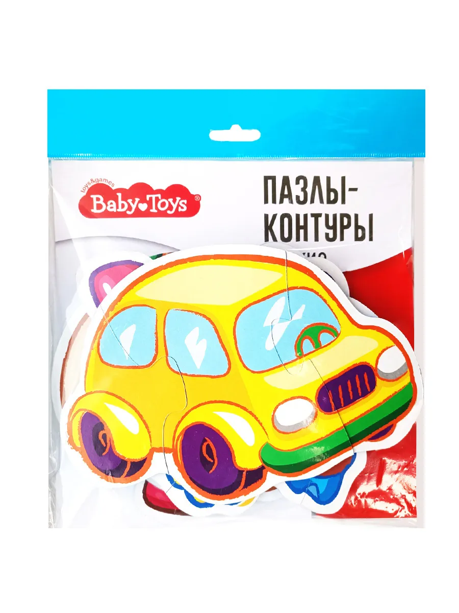 Пазлы-контуры "Игрушки" 6 фигурок Baby Toys (мягкие)
