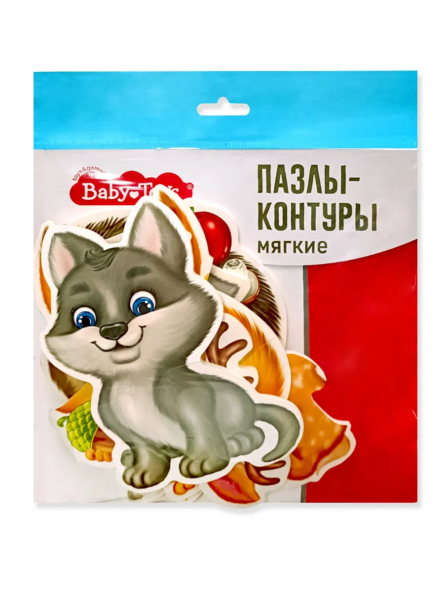 Пазлы контуры "Первые пазлы" 6 фигурок Baby Toys (мягкие)