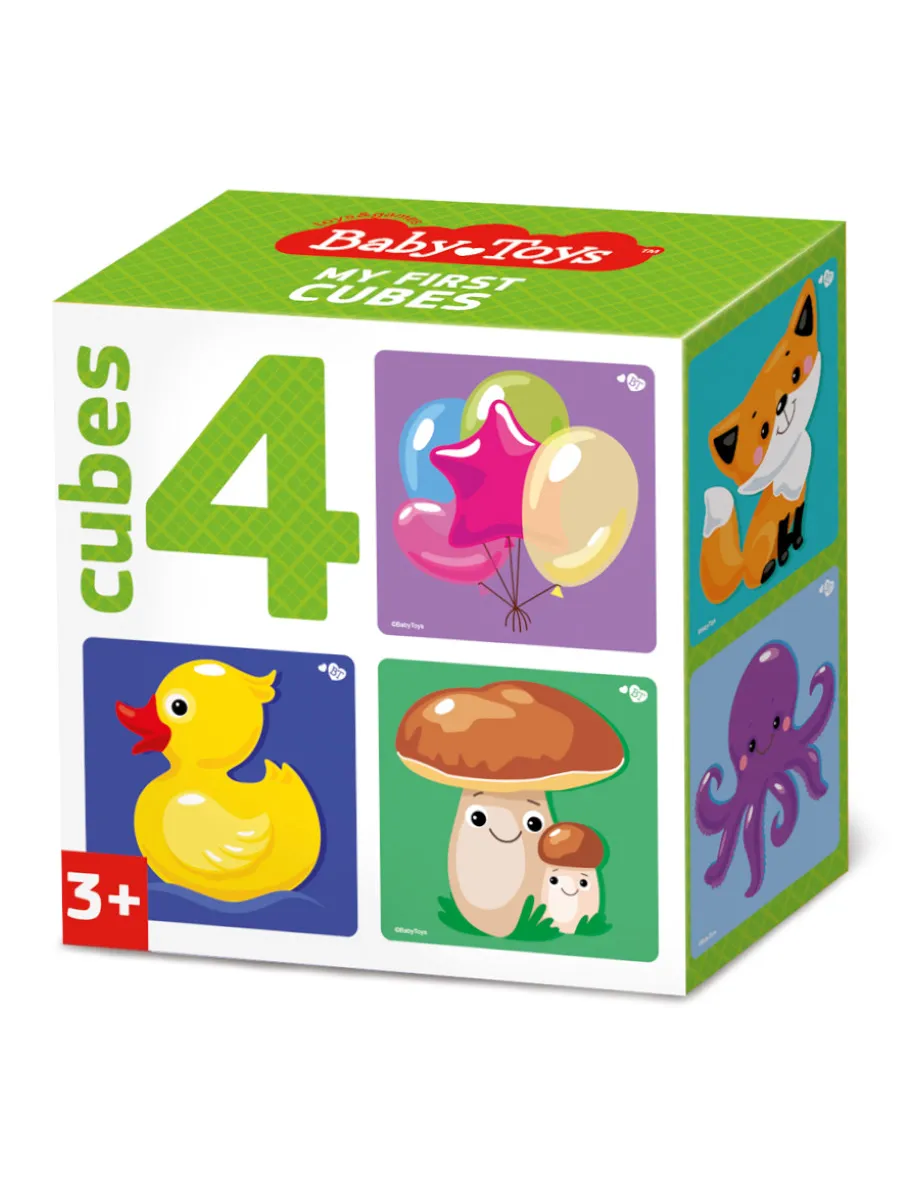 Кубики пластмассовые "Микс" 4 шт Baby Toys