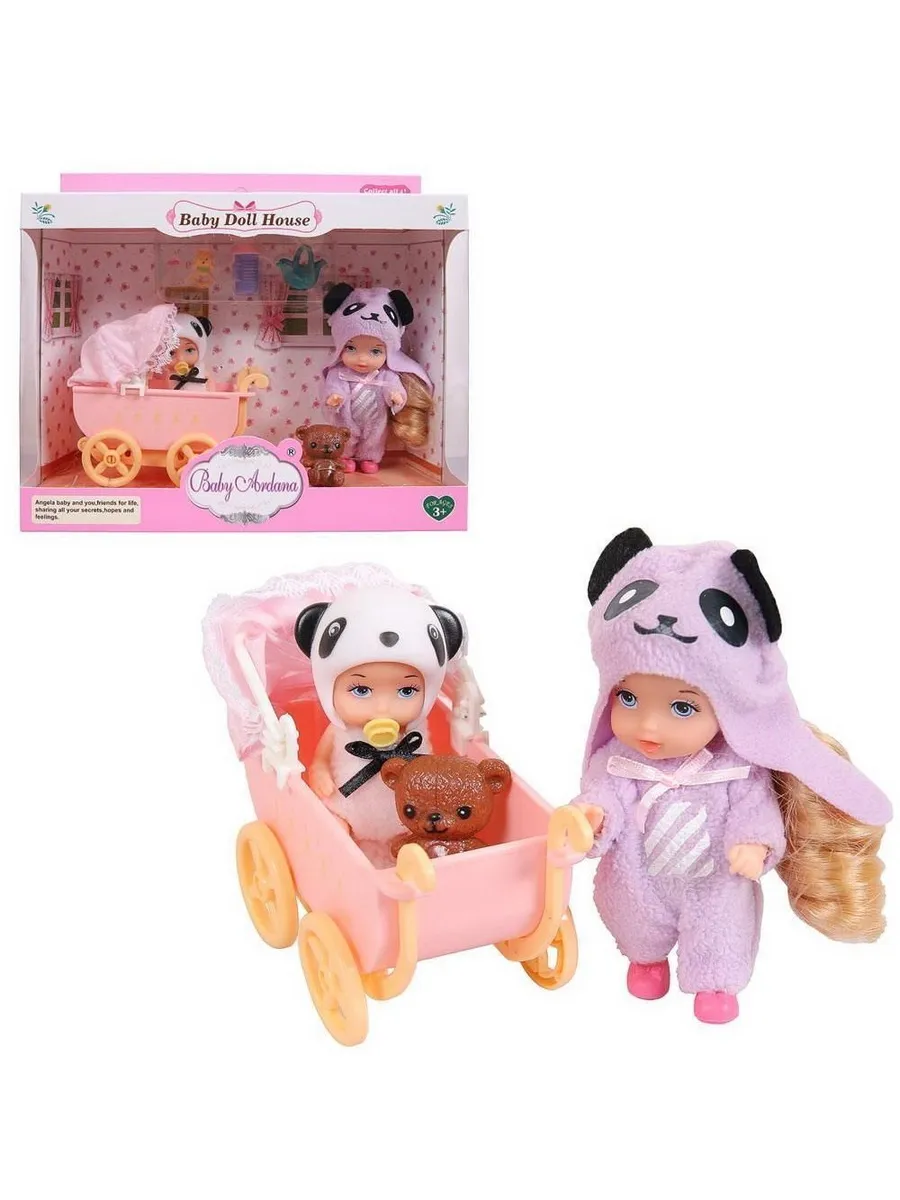 Набор игровой Baby Ardana "Дома у сестренок" (в спальне с коляской), с аксессуарами