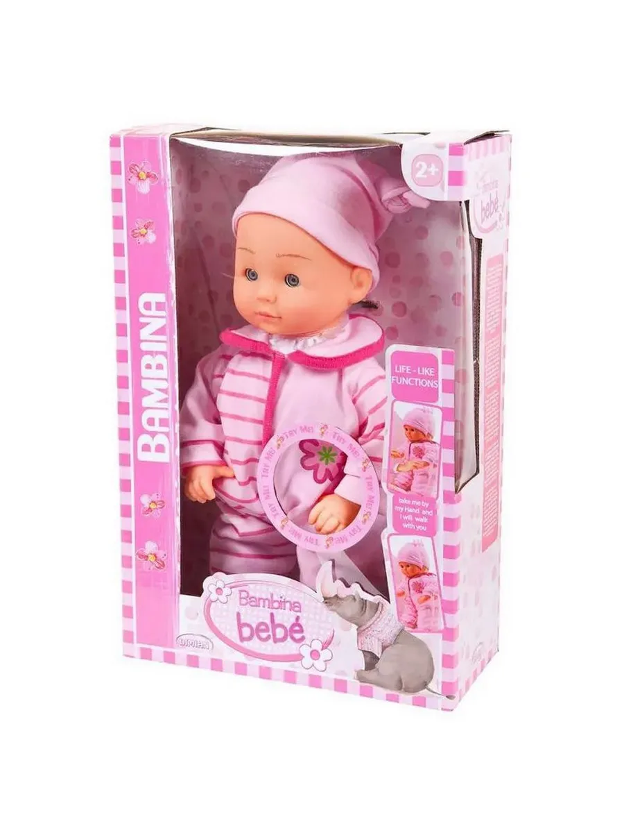 Пупс-кукла "Bambina Bebe", 33 см, Первые шаги