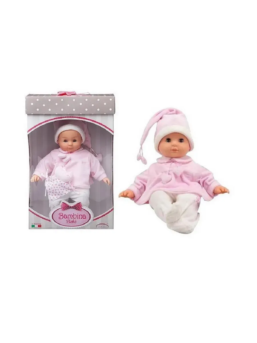 Пупс-кукла "Bambina Bebe", в кофточке с завязками-сердечками, глаза закрываются
