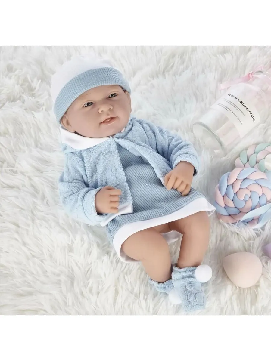 Пупс "Pure Baby", 35см, в кофточке, платье и шапочке, в коробке