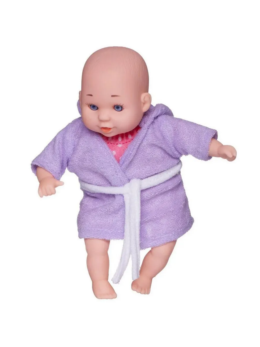 Пупс "Baby Ardana", 23см, в банном халате и игрушкой "Зайка", в коробке.