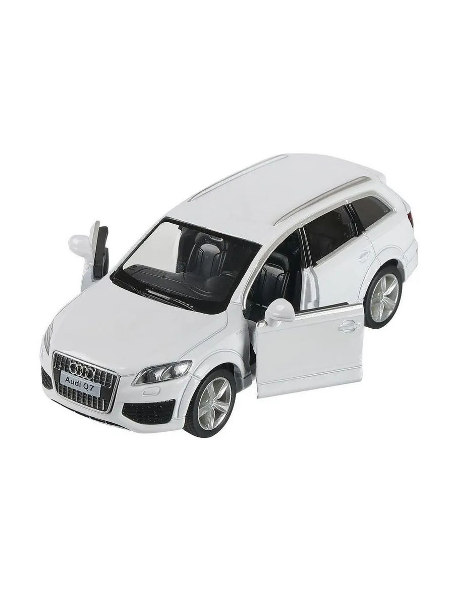 Машина металлическая RMZ City серия 1:32 Audi Q7 V12, инерционный механизм, двери открываются, белый цвет.
