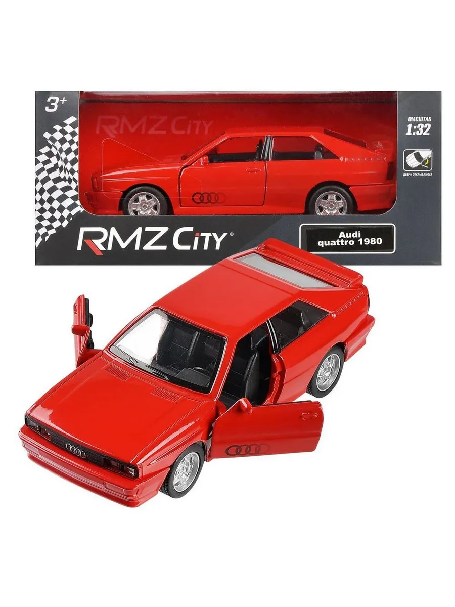 Машина металлическая RMZ City серия 1:32 Audi Quattro Coupe (1980-1991), красный цвет, инерционный механизм, двери открываются