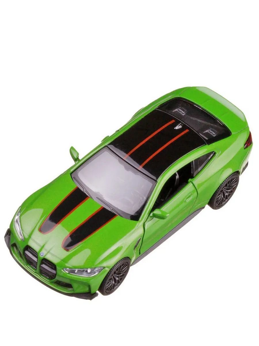 Машина металлическая RMZ City серия 1:32 BMW M4 CSL 2023, зеленый цвет, инерционный механизм, двери открываются