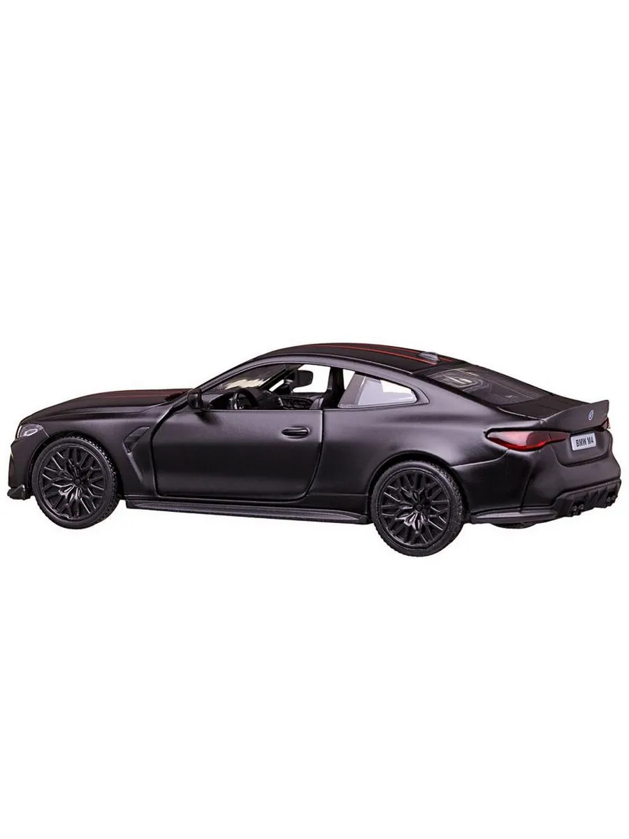 Машина металлическая RMZ City серия 1:32 BMW M4 CSL 2023, черный матовый цвет, инерционный механизм, двери открываются
