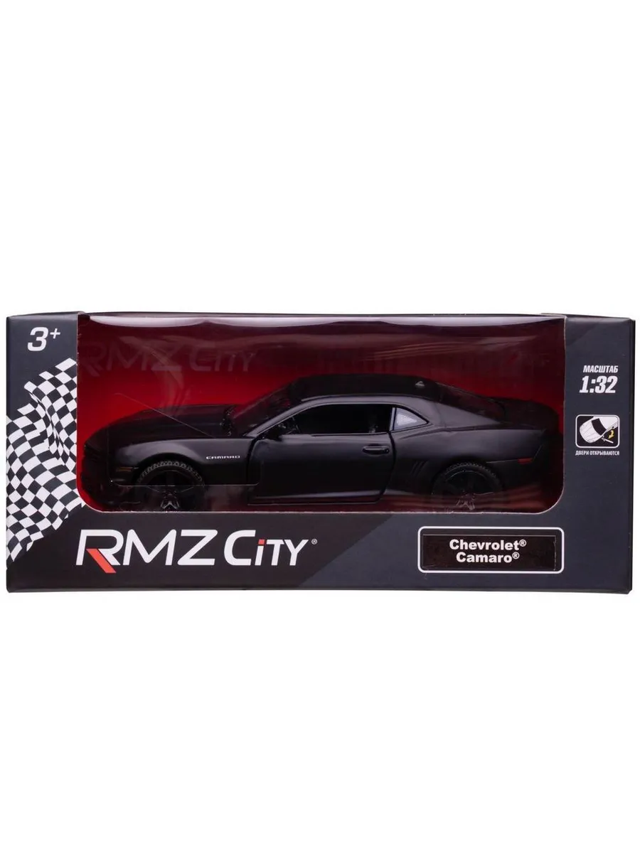 Машина металлическая RMZ City серия 1:32 Chevrolet Camaro, инерционная, серый матовый цвет,