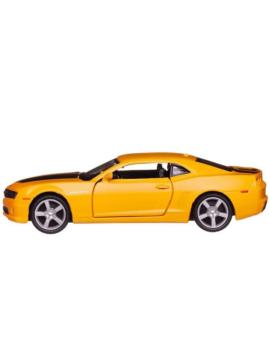Машина металлическая RMZ City серия 1:32 Chevrolet Comaro 2010, желтый матовый цвет, с полосой