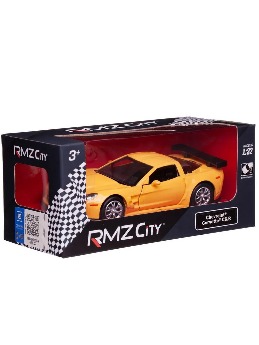 Машина металлическая RMZ City серия 1:32 Chevrolet Corvette C6-R, желтый цвет