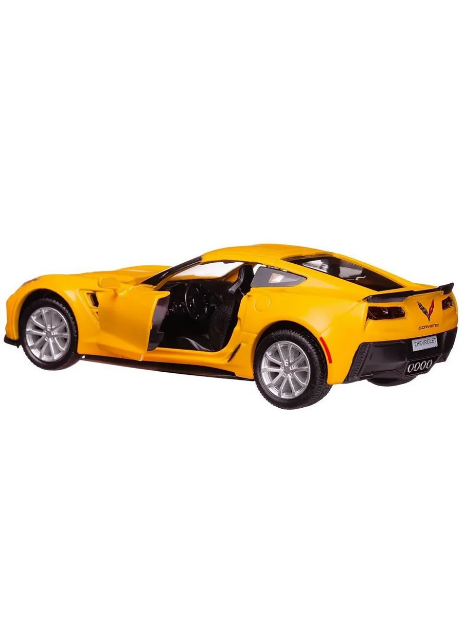 Машина металлическая RMZ City серия 1:32 Chevrolet Corvette Grand Sport, инерционная, желтый матовый цвет