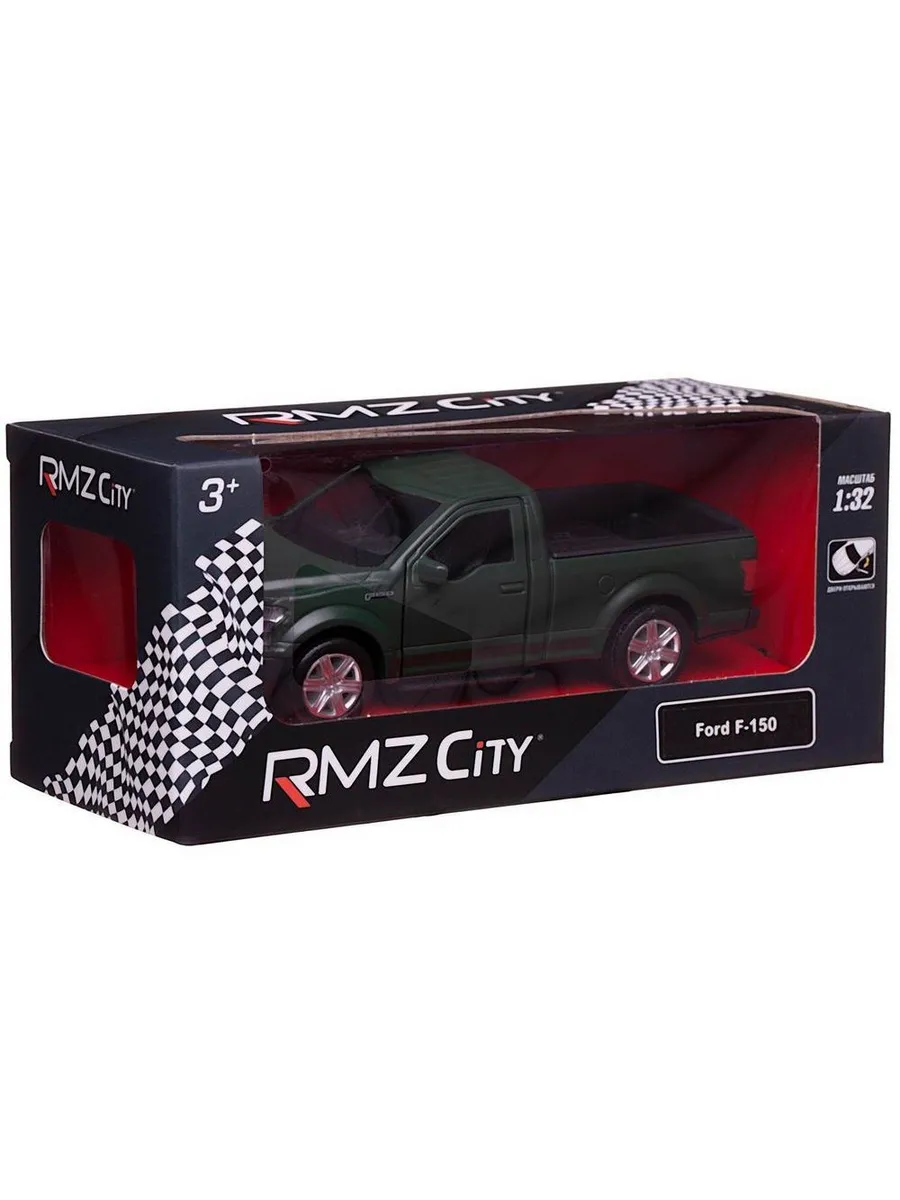 Машина металлическая RMZ City серия 1:32 Ford F150 2018, инерционная, зеленый матовый цвет