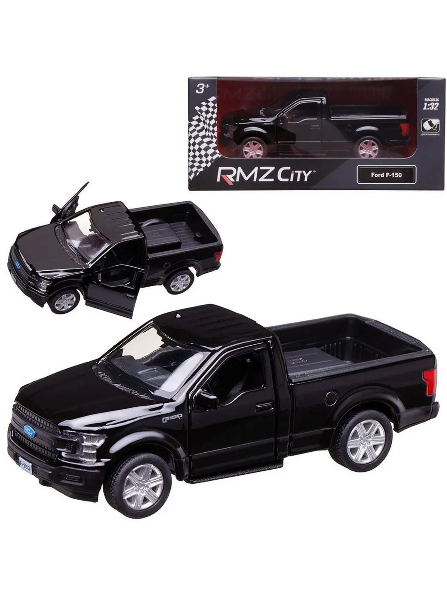 Машина металлическая RMZ City серия 1:32 Ford F150 2018, инерционная, цвет черный