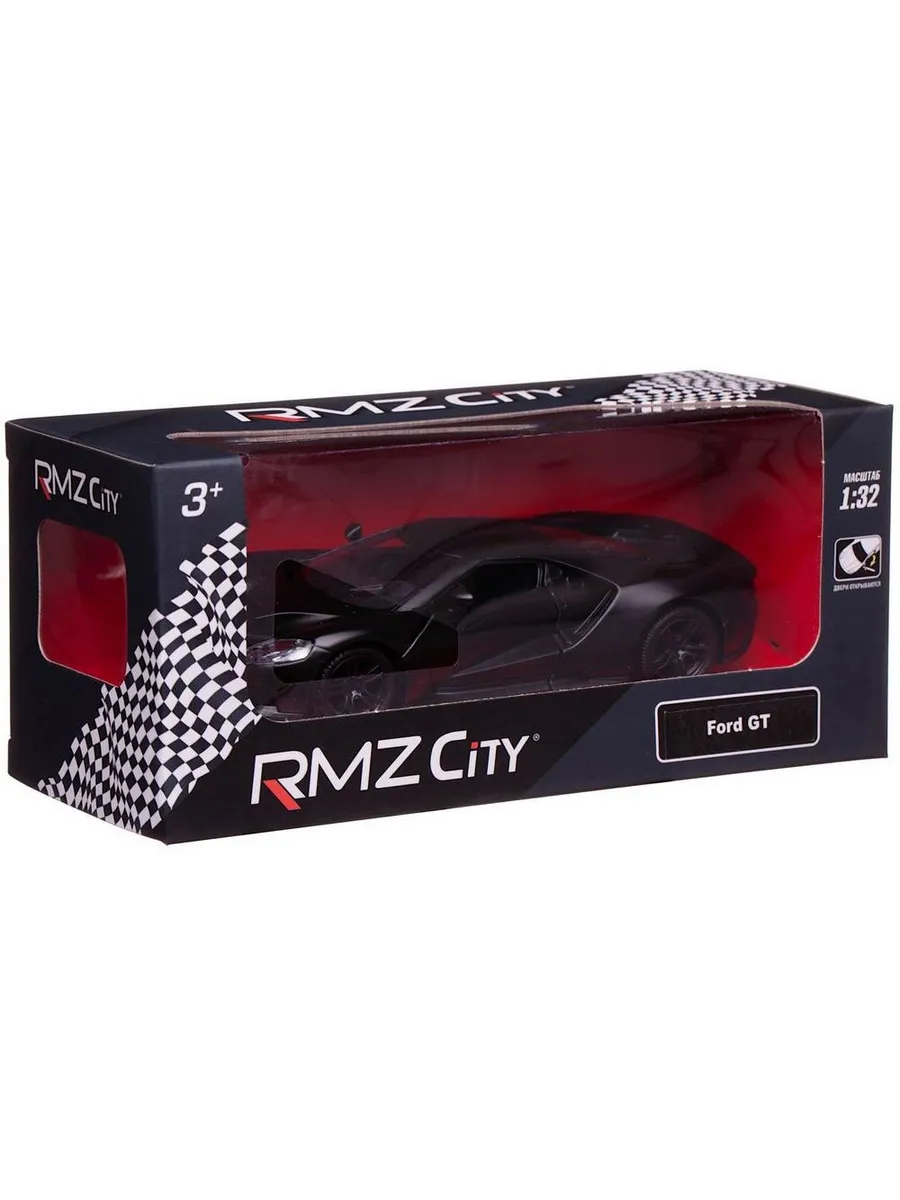 Машина металлическая RMZ City серия 1:32 Ford GT 2019, черный матовый цвет
