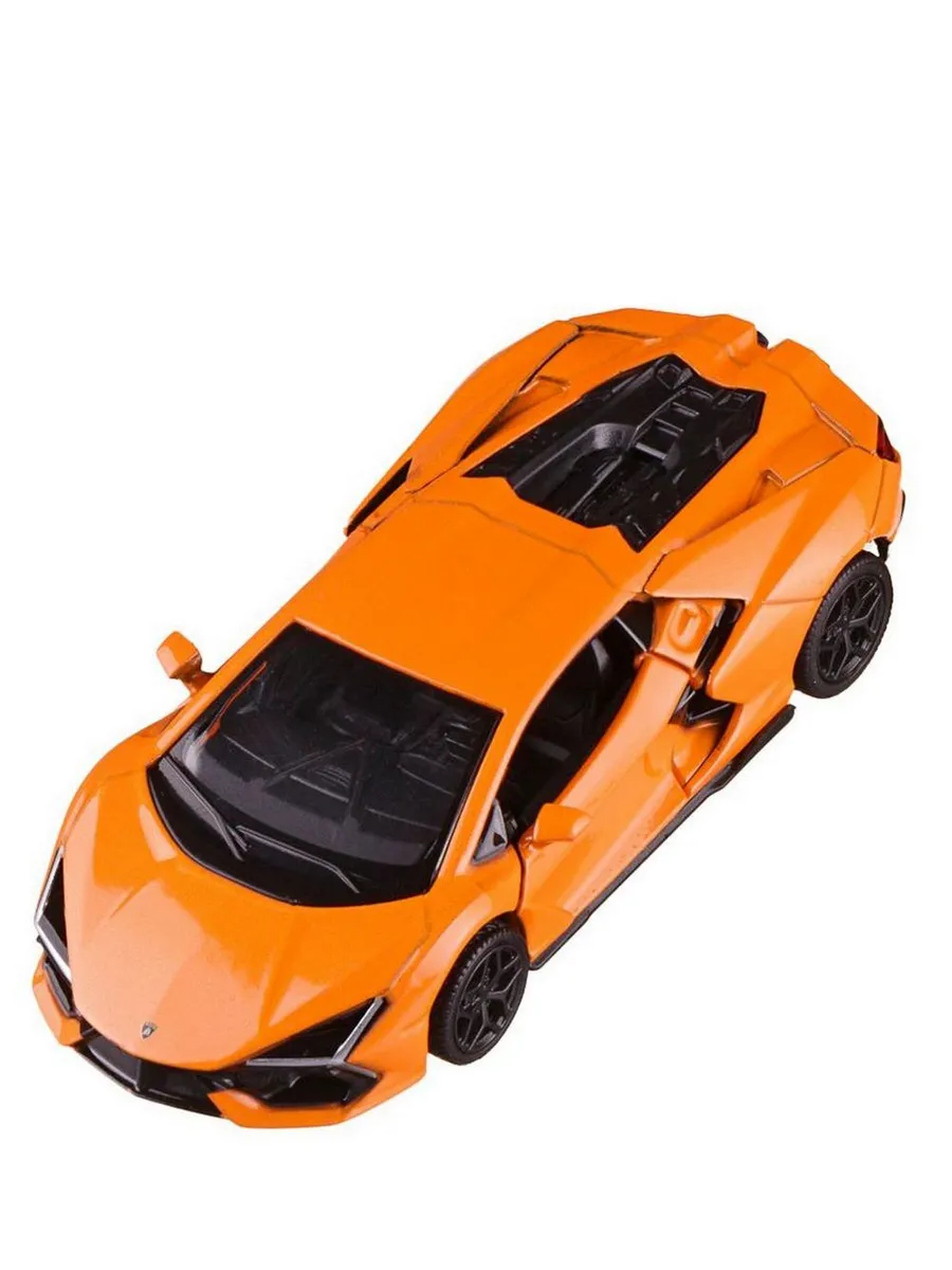Машина металлическая RMZ City серия 1:32 Lamborghini Revuelto, оранжевый цвет, инерционный механизм, двери открываются