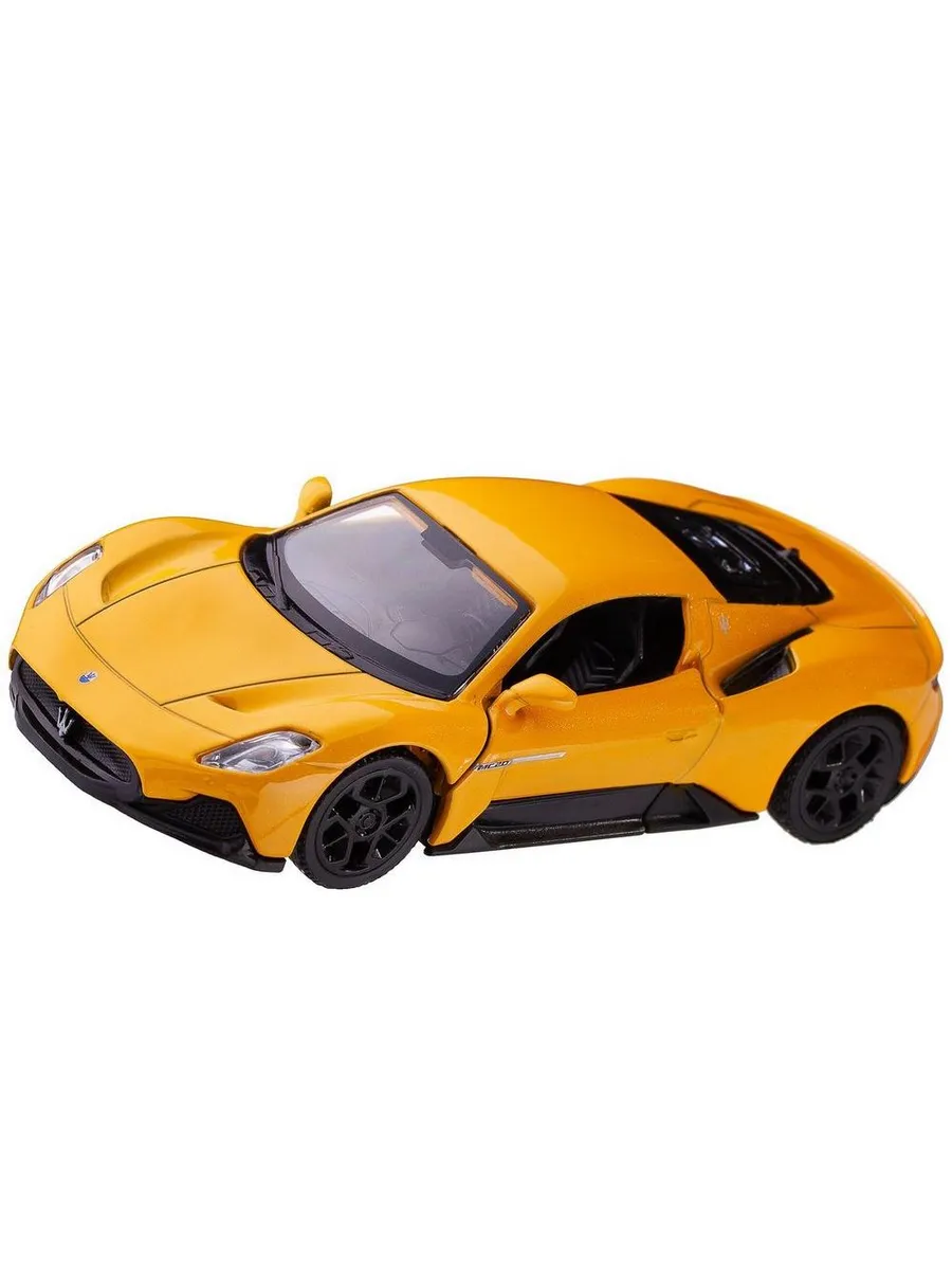 Машина металлическая RMZ City серия 1:32 Maserati MC 2020, инерционный механизм, двери открываются, желтый цвет.