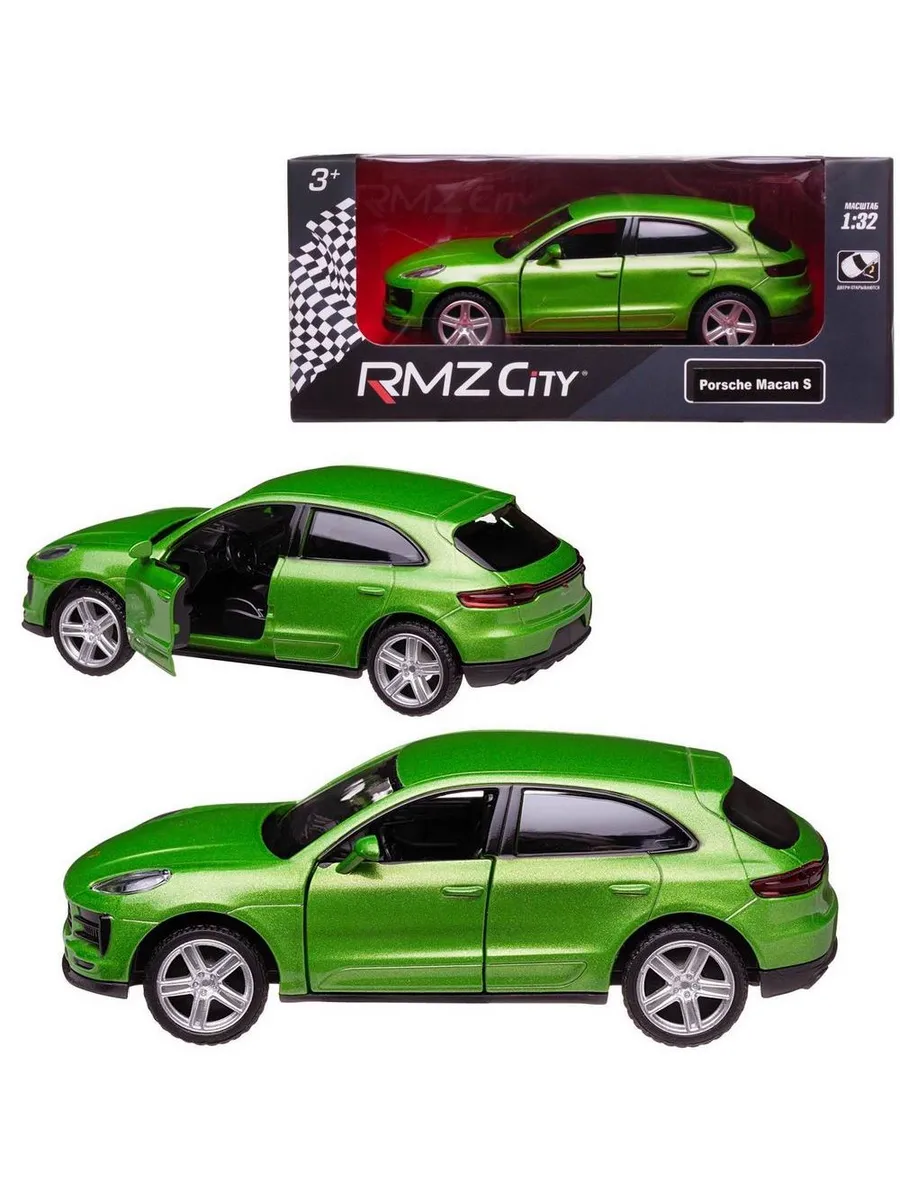 Машина металлическая RMZ City серия 1:32 Porsche Macan S 2019, инерционная, цвет зеленый