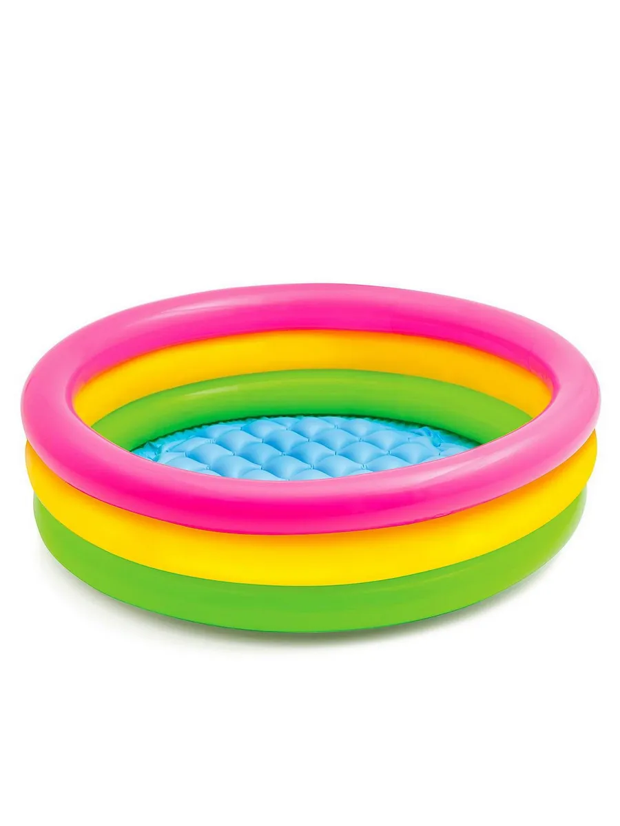 Бассейн надувной детский INTEX "Sunset Glow Pool" 147х33 см. (от 2-х лет) с надувным дном