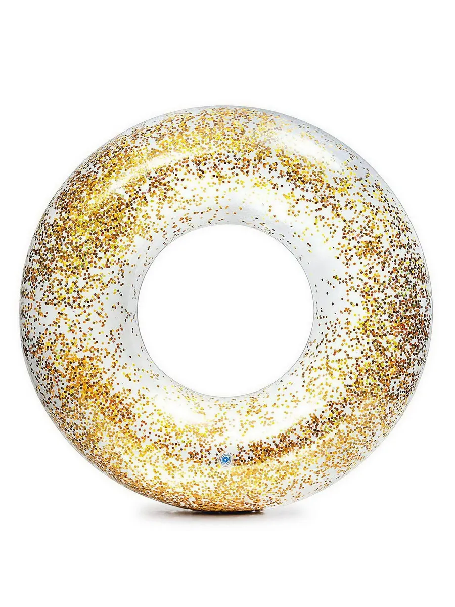 Круг надувной INTEX TRANSPARENT GLITTER золотой с блестками 9+