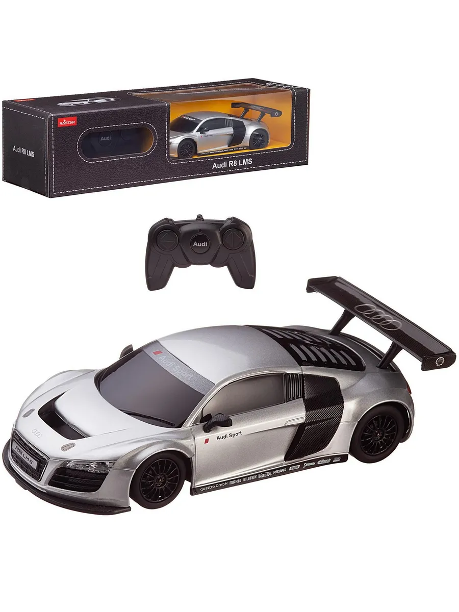 Машина р/у 1:24 AUDI R8 серебряный