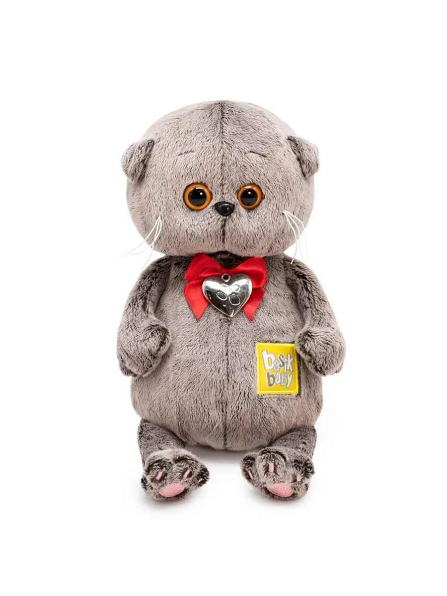Кот Басик BABY с сердцем-подвеской 20 см