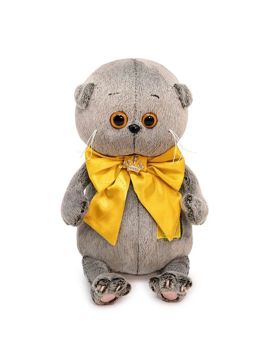 Кот Басик BABY с золотым бантом 20 см