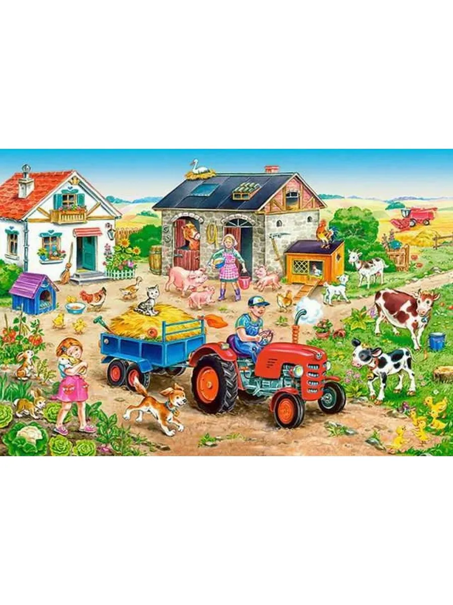 Пазл MAXI CastorLand Premium 40 деталей Жизнь на ферме
