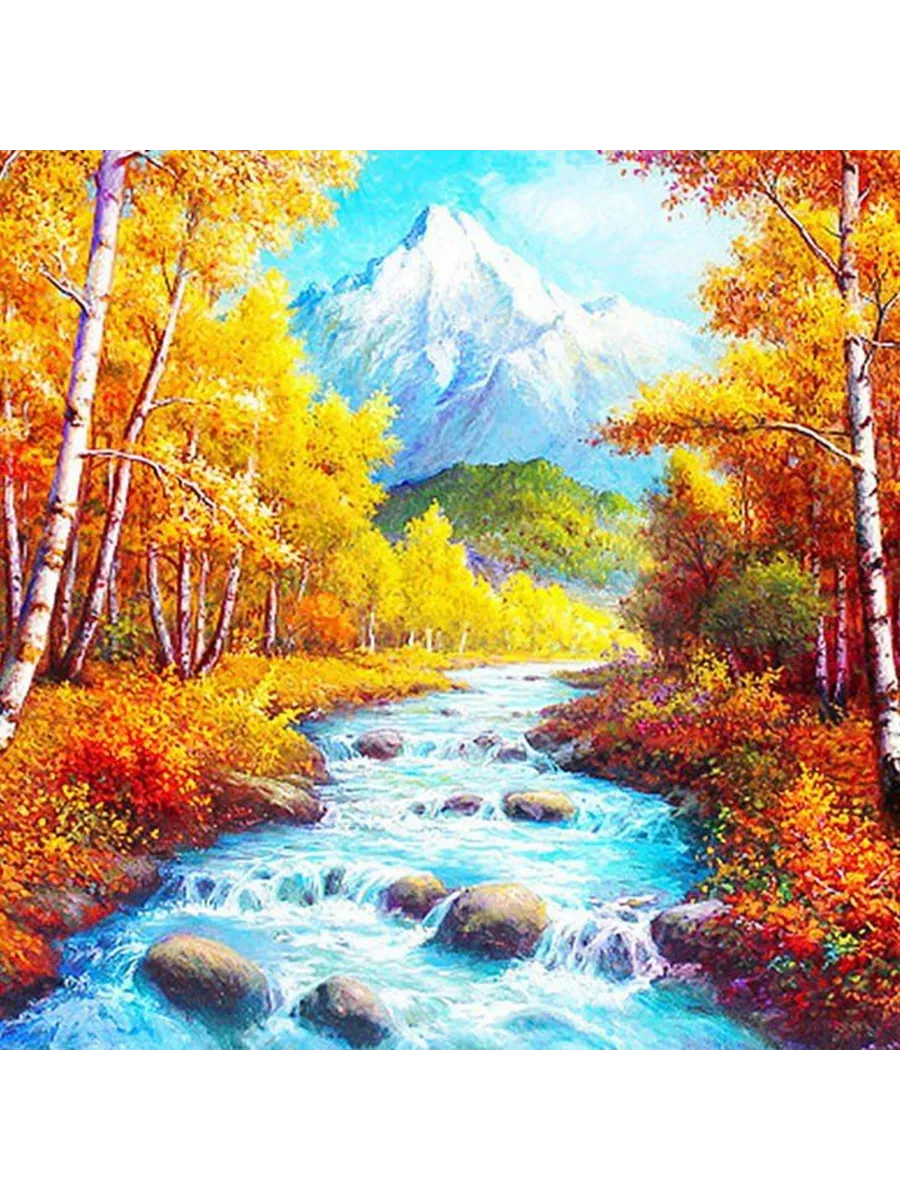 Мозаика алмазная Осенний пейзаж , размер 40*50 см, без подрамника