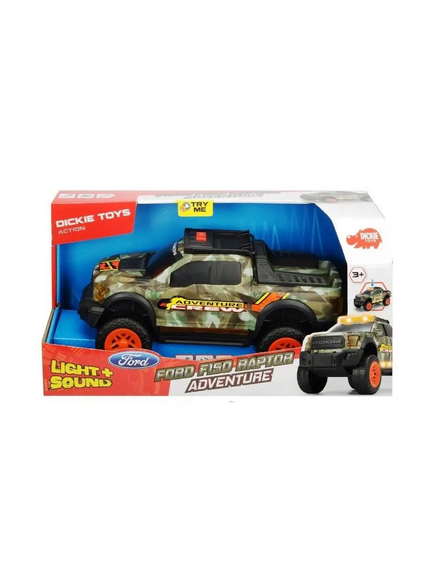 Машинка Dickie Scout Ford F150 Raptor со светом и звуком, 33 см