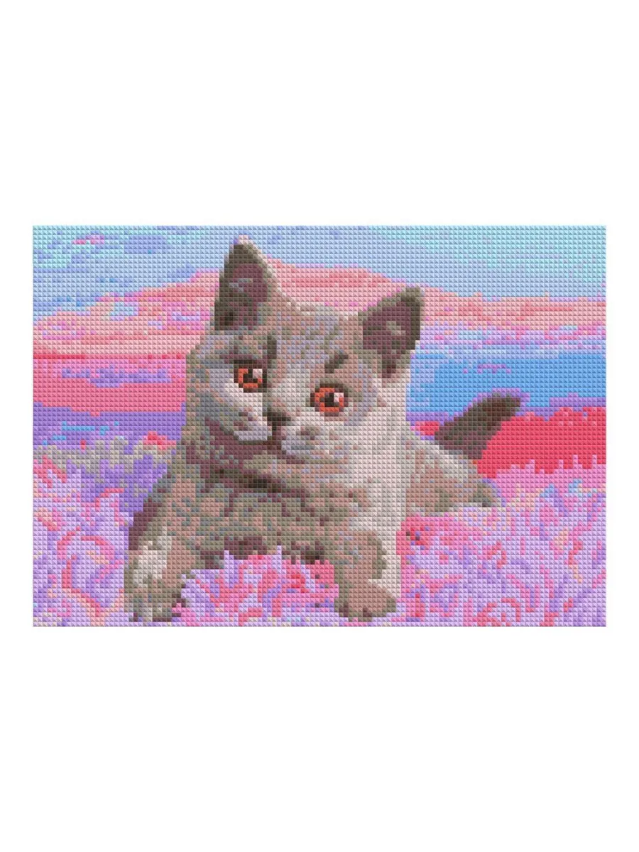 Мозаика Алмазная 21*30 см (полное заполнение) "Британский котенок"