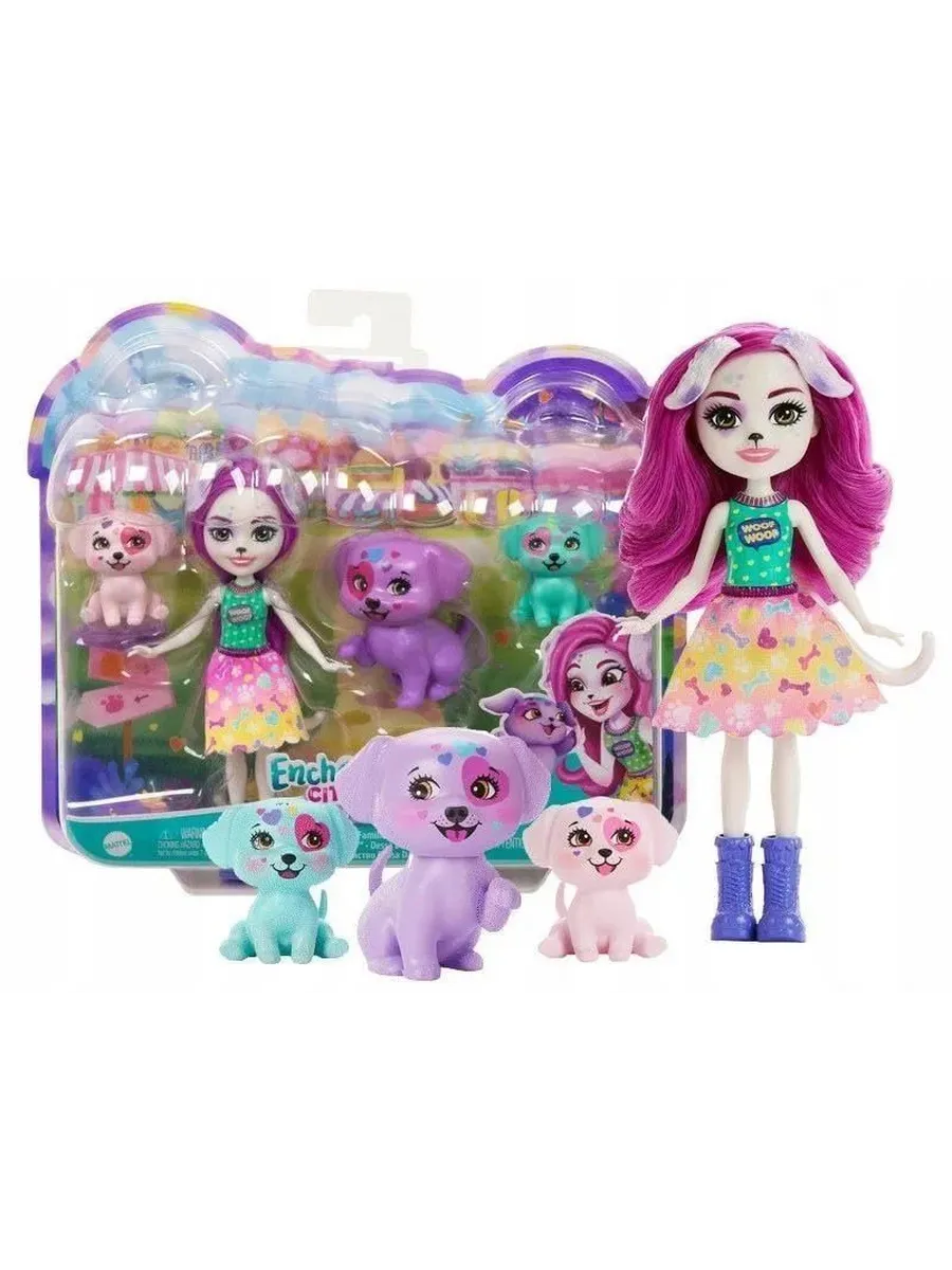 Enchantimals Кукла Далматинец Десса с 3 зверушками