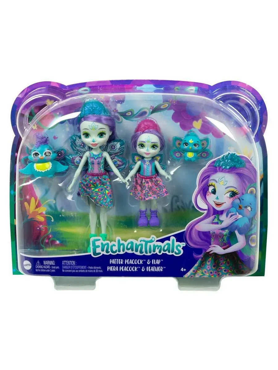 Enchantimals Игровой набор Пэттер Павлина с сестричкой и питомцами