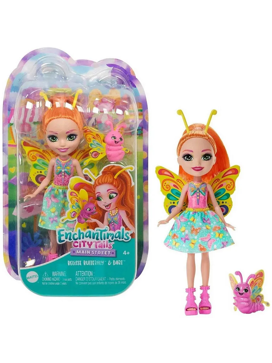 Enchantimals Кукла Бабочка Белисс и питомец Дарт