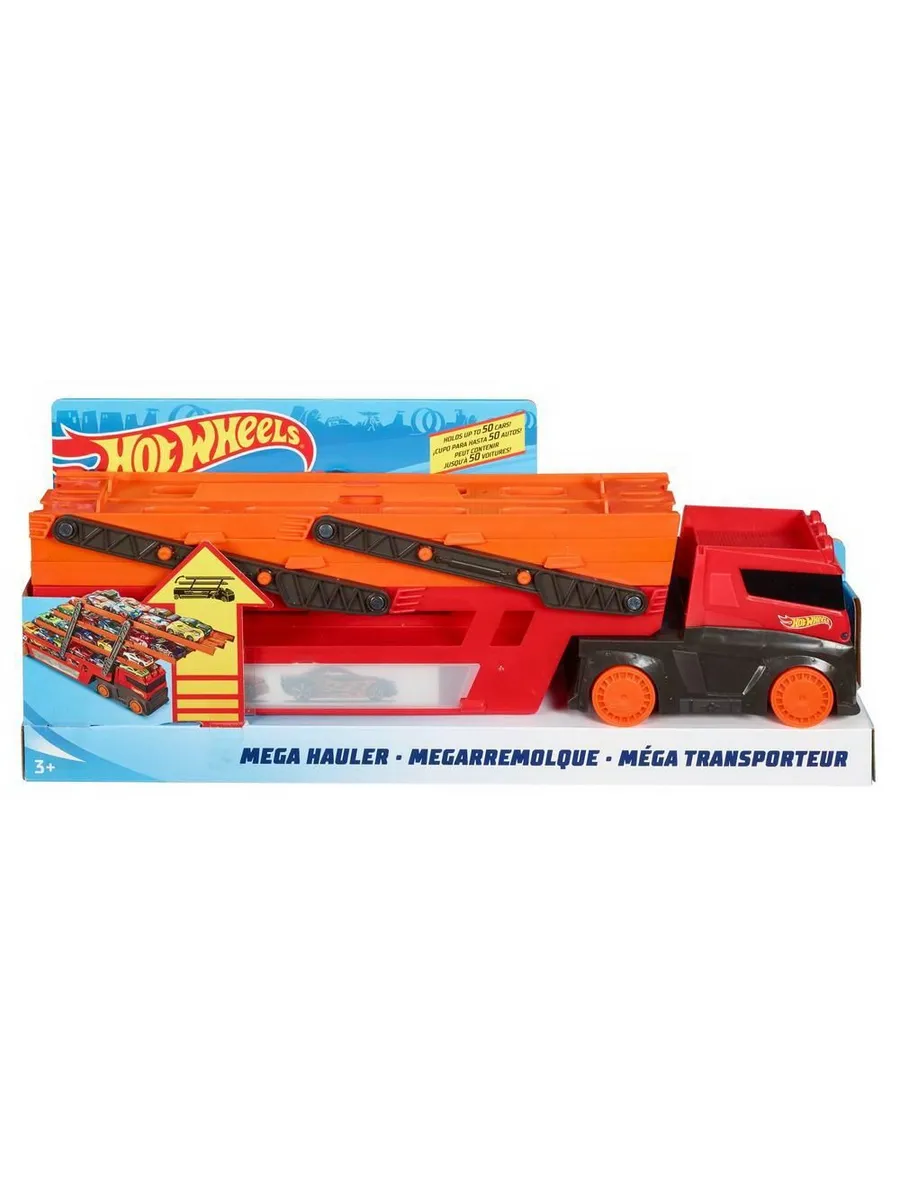 Hot Wheels Машинки Мега Грузовик с хранилищем для машинок