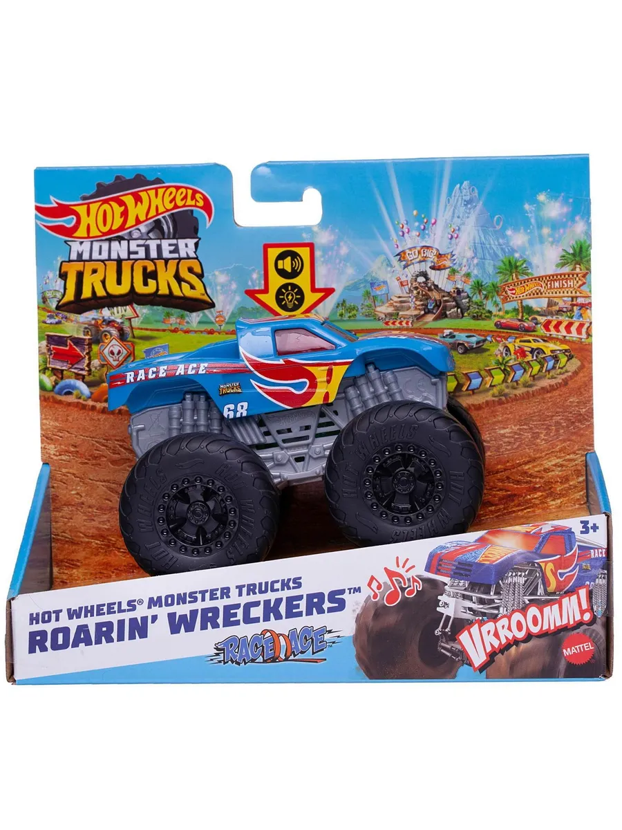 Hot Wheels Монстр трак увеличенные главные герои со светом и звуком №1