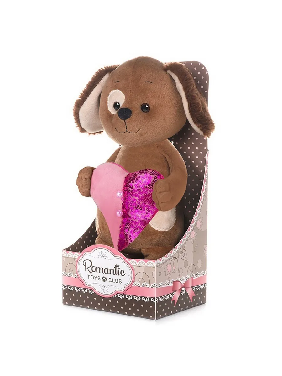 Romantic Щенок Романтичный с Сердечком, 25 см, в Коробке Luxury Romantic Toys Club