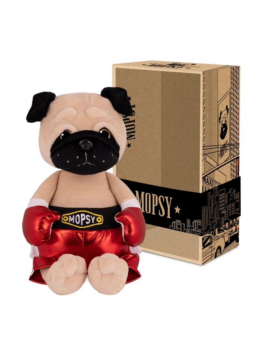 Собачка Мопс Мопси Боксёр 20 см в Коробке Mopsy