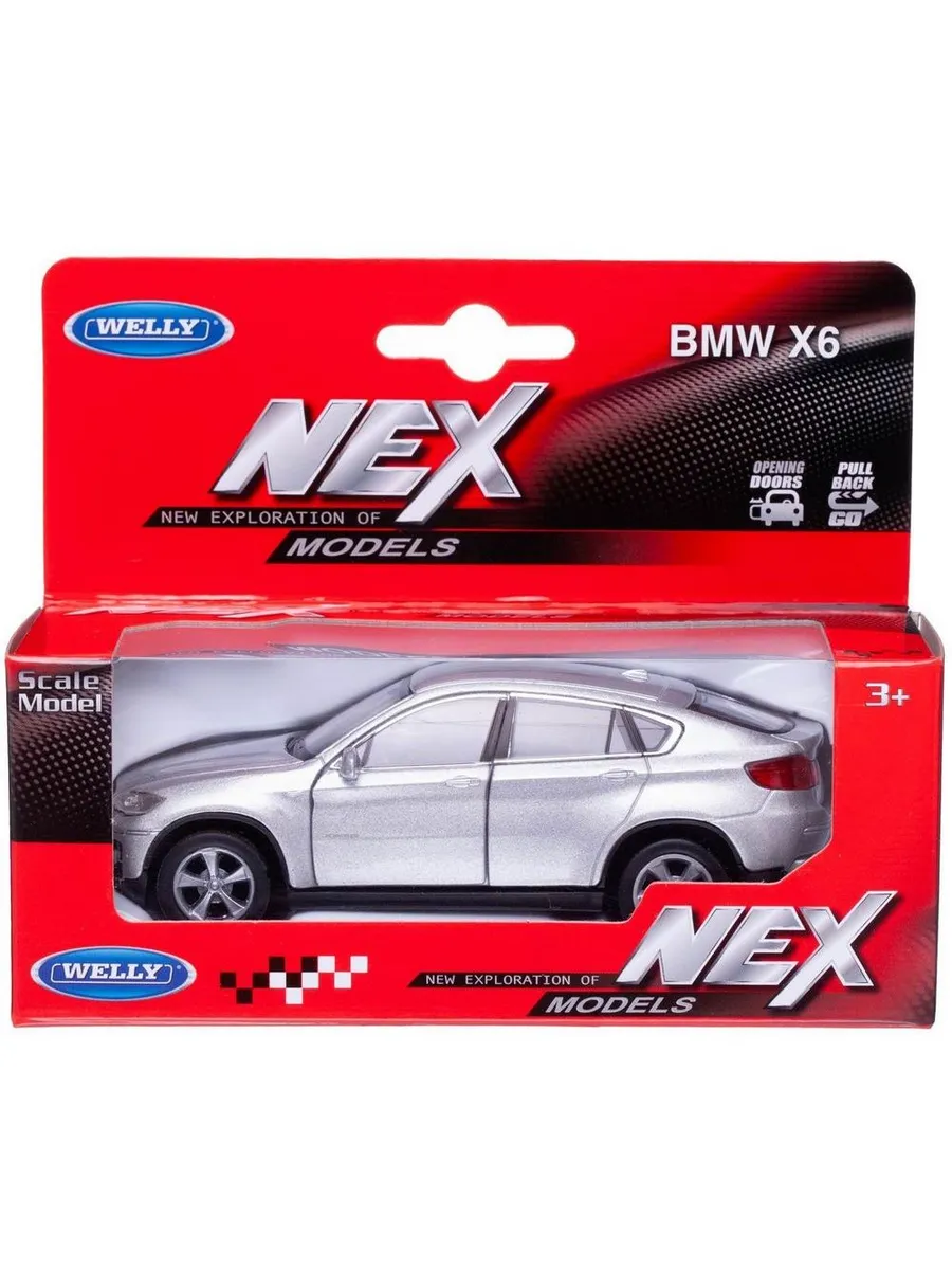 Машинка Welly 1:38 BMW X6 серебряная