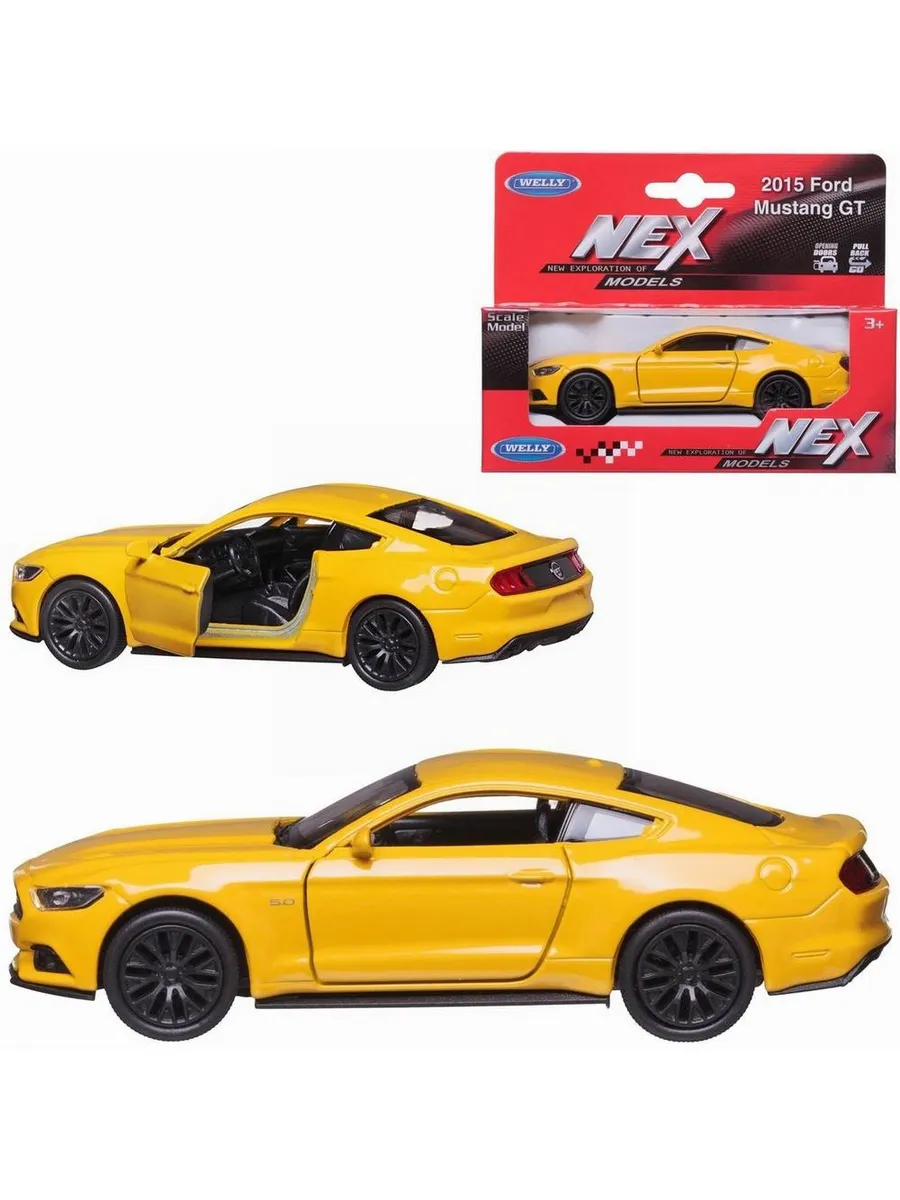 Машинка Welly 1:38 2015 MUSTANG GT желтая