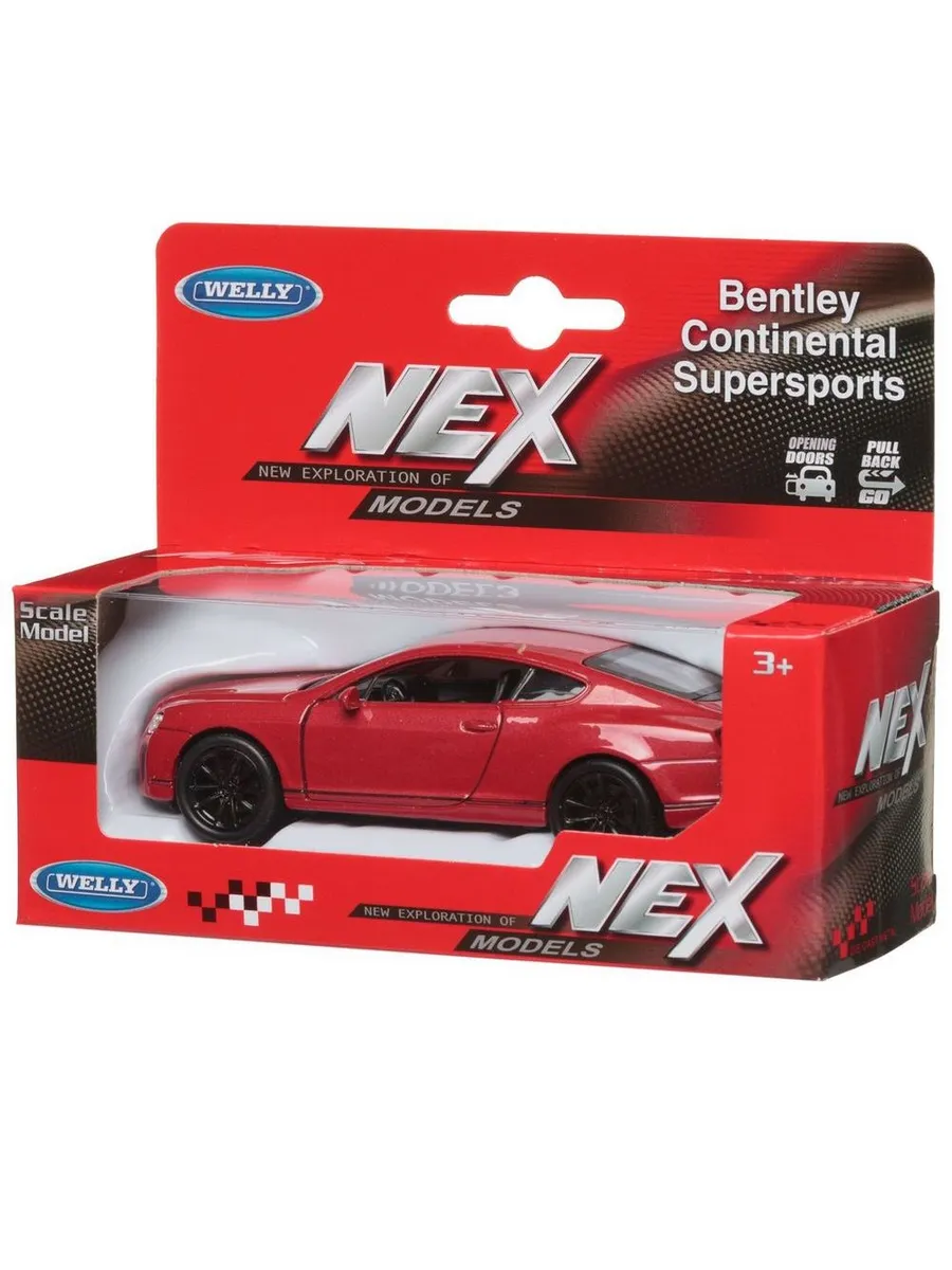 Машинка Welly 1:38 BENTLEY CONTINENTAL SUPERSPORTS красная