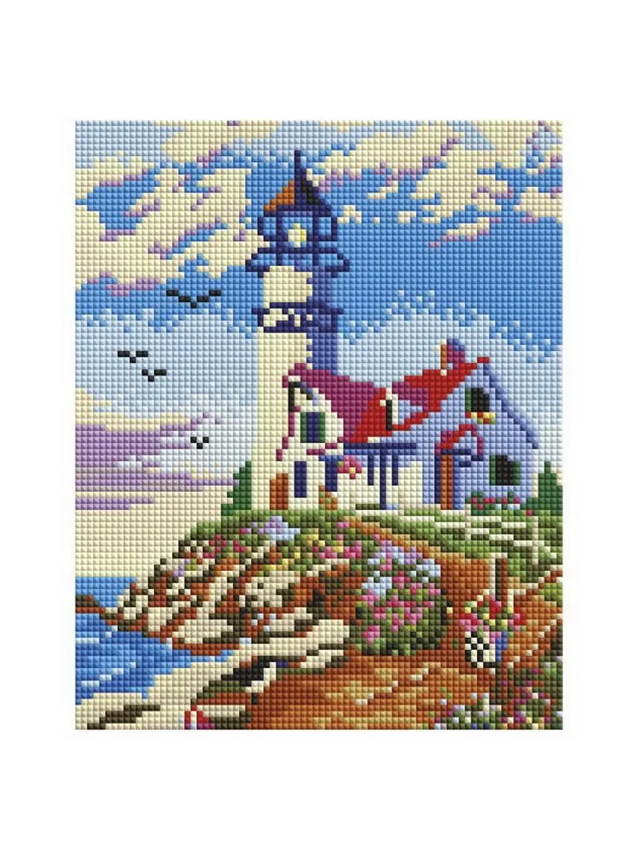 Мозаика алмазная на раме 20*25 см Старый маяк