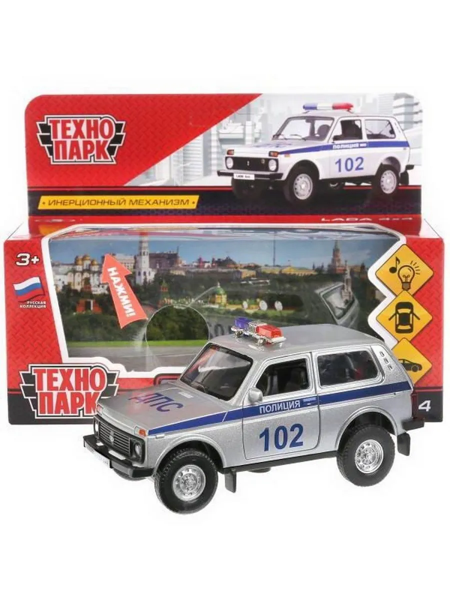 Машинка Технопарк свет-звук LADA 4x4 ПОЛИЦИЯ 12 см