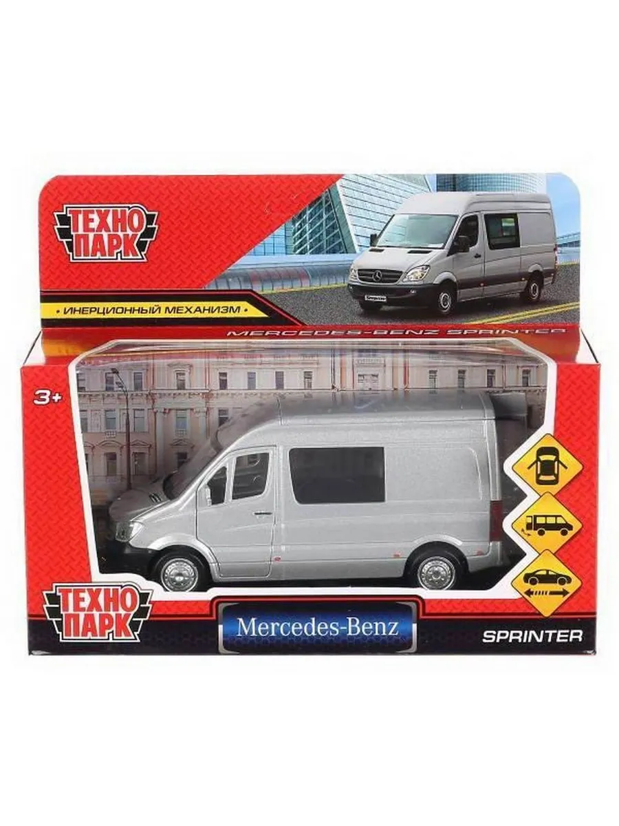 Машинка Технопарк MERCEDES-BENZ SPRINTER серебристый 14 см